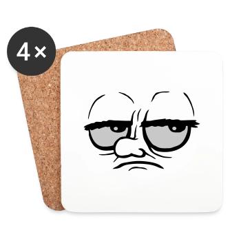 Cartoon genervt Augen verdrehen - Untersetzer (4er-Set) - Weiß - Vorne