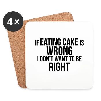 EATING CAKE IS RIGHT - Coasters (set of 4) - white - Front