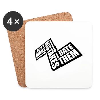 Date Mistakes Zitat Logo - Untersetzer (4er-Set) - Weiß - Vorne