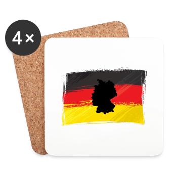 Deutschland - Untersetzer (4er-Set) - Weiß - Vorne