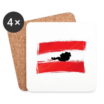 Österreich - Untersetzer (4er-Set) - Weiß - Vorne