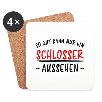 Schlosser Beruf Lustiger Spruch Schloss Geschenk - Untersetzer (4er-Set) - Weiß - Vorne
