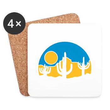 Cacti Nature Sun Desert - Coasters (set of 4) - white - Front
