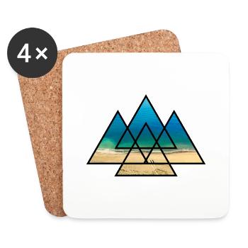T-Shirt Triangle Beach Holiday Sea Gift Holidays - Coasters (set of 4) - white - Front