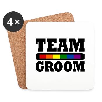 Team groom - Untersetzer (4er-Set) - Weiß - Vorne