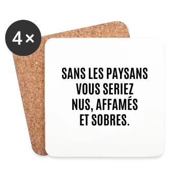 sans les paysans - Dessous de verre (lot de 4) - blanc - Devant