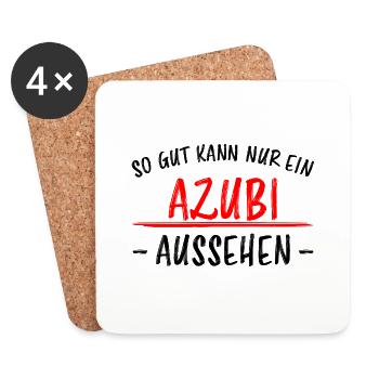 Azubi Witz Spruch Lehrling Auszubildende Geschenk - Untersetzer (4er-Set) - Weiß - Vorne