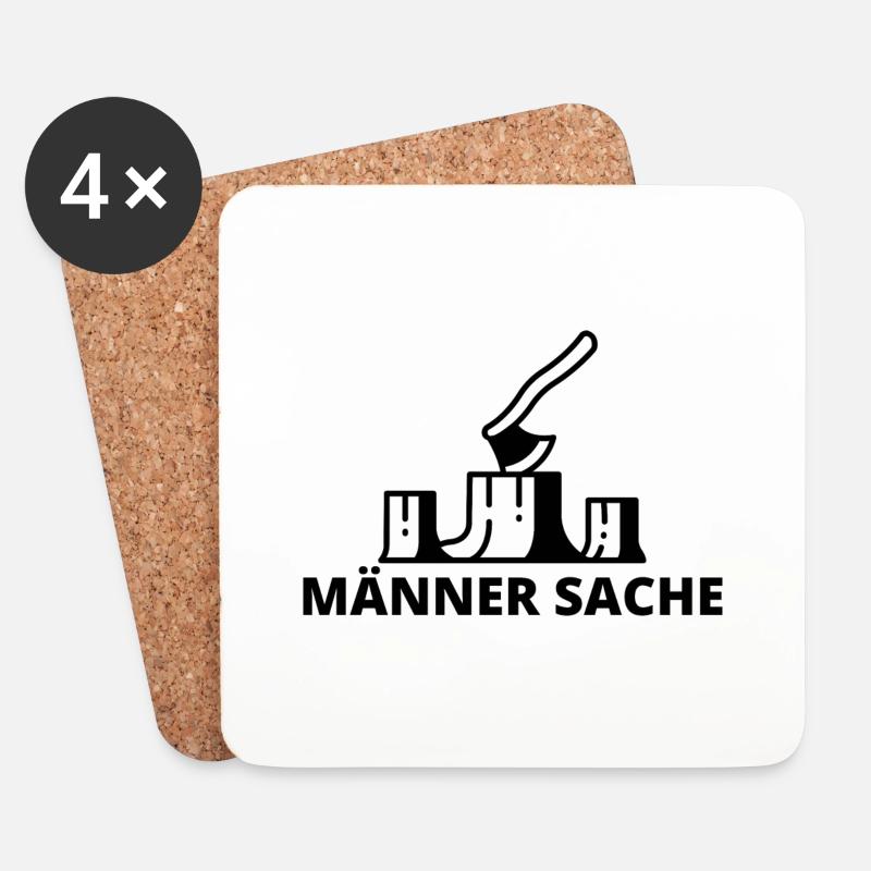 Männer Sache Holzfäller - Untersetzer (4er-Set) - Weiß