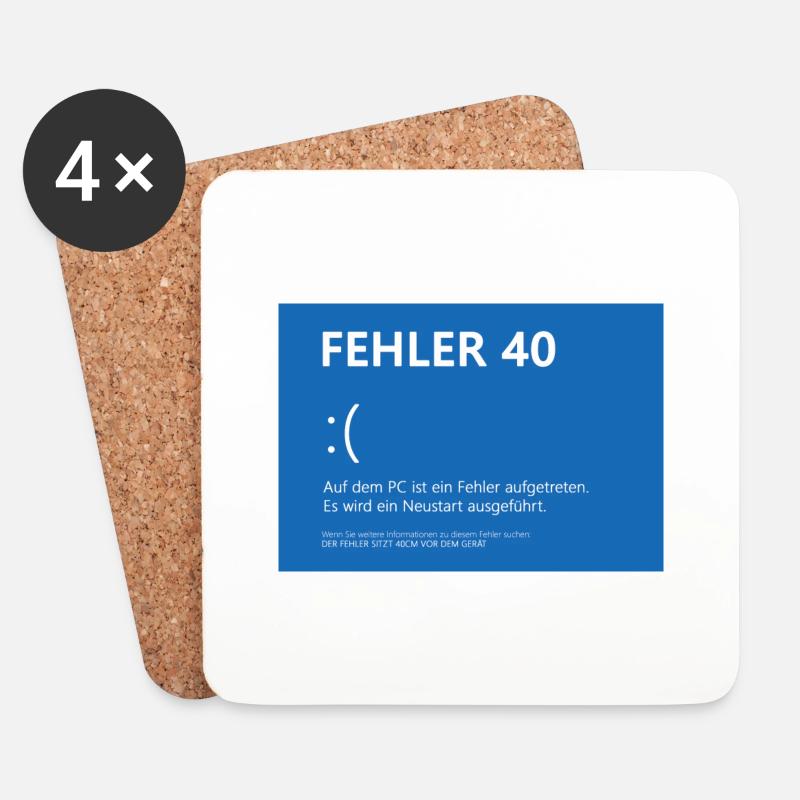 Fehler 40 - Untersetzer (4er-Set) - Weiß
