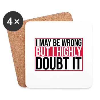 I may be wrong - Coasters (set of 4) - white - Front