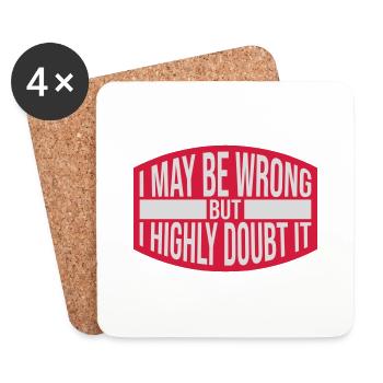 I may be wrong - Coasters (set of 4) - white - Front