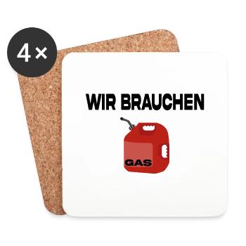 Wir brauchen Gas - Untersetzer (4er-Set) - Weiß - Vorne