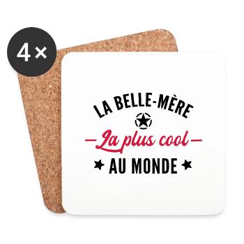 humour belle-mère - Dessous de verre (lot de 4) - blanc - Devant
