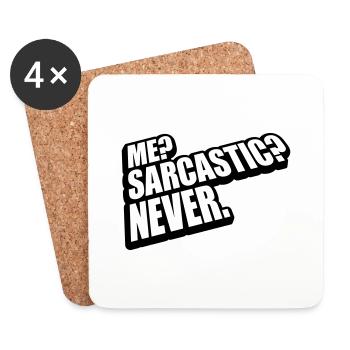 me sarcastic never quote - Coasters (set of 4) - white - Front