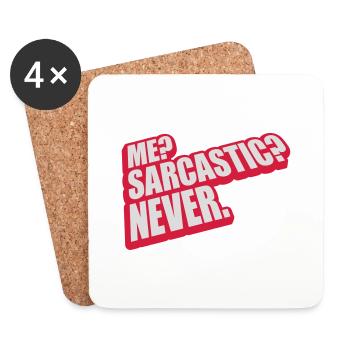 me sarcastic never quote - Coasters (set of 4) - white - Front