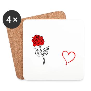 CŒUR ROSE POUR LES AMOUREUX - IN LOVE #Liebe #Love - Dessous de verre (lot de 4) - blanc - Devant