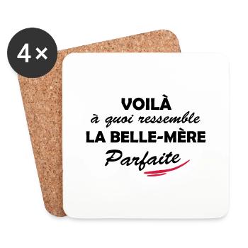 belle-mère parfaite - Dessous de verre (lot de 4) - blanc - Devant