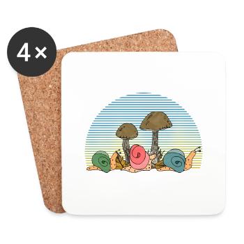 Schnecken - Untersetzer (4er-Set) - Weiß - Vorne