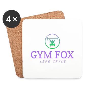 GYM FOX - Motivating Gym and Fitness Designs - Coasters (set of 4) - white - Front