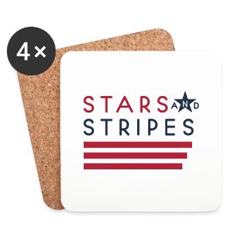 Stars and Stripes, texte inspiré du drapeau propre - Dessous de verre (lot de 4) - blanc - Devant