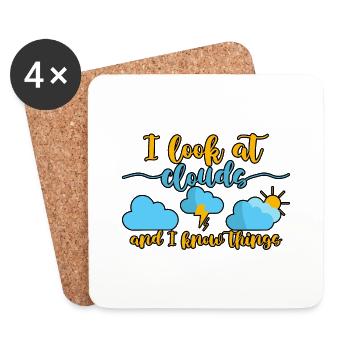 I Look At Clouds And I Know Things 2 - Coasters (set of 4) - white - Front