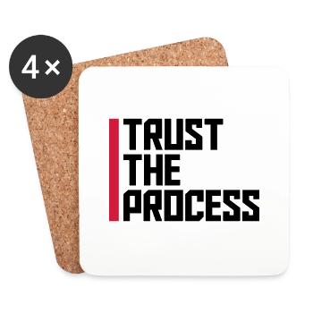 trust the process Quote - Coasters (set of 4) - white - Front