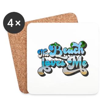 The beach loves me - funny vintage retro design - Coasters (set of 4) - white - Front