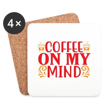 Coffee on my Mind - Untersetzer (4er-Set) - Weiß - Vorne