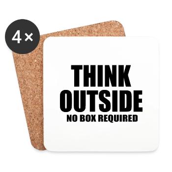 think outside the box hike quote - Coasters (set of 4) - white - Front