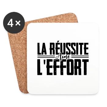 Success loves effort (like-n) - NeedyMindSet - Coasters (set of 4) - white - Front