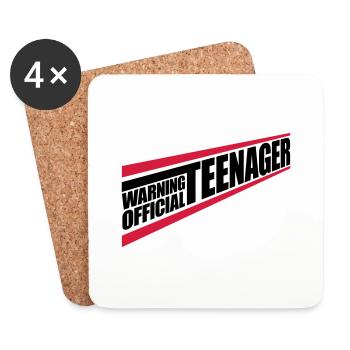 avertissement citation officielle d’adolescent - Dessous de verre (lot de 4) - blanc - Devant