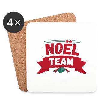 Noel team équipe cadeaux - Dessous de verre (lot de 4) - blanc - Devant