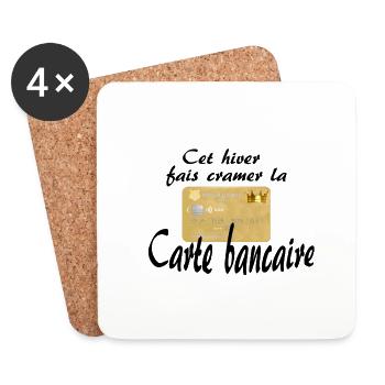 Fais cramer la carte bancaire - Dessous de verre (lot de 4) - blanc - Devant
