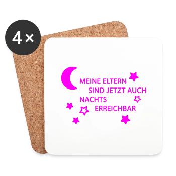 Eltern erreichbar pink - Untersetzer (4er-Set) - Weiß - Vorne
