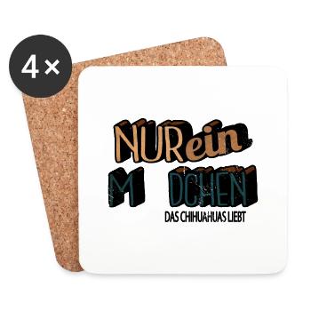 chihuahua bachhund doggie lustig lustiger spruch - Untersetzer (4er-Set) - Weiß - Vorne