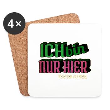 geburtstagsgeschenk zitat schäferhund chihuahua - Untersetzer (4er-Set) - Weiß - Vorne