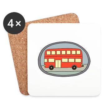 Conception d’autobus - Dessous de verre (lot de 4) - blanc - Devant