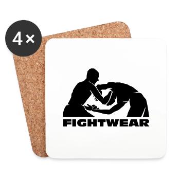 Wing Chun | Fightwear | schwarz - Untersetzer (4er-Set) - Weiß - Vorne