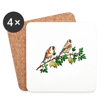 Colorful birds - Coasters (set of 4) - white - Front