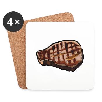 Steak Meat Beef Food and Grilling T-Bone - Coasters (set of 4) - white - Front