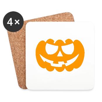Halloween Spooky Pumpkin Lantern 11 - Coasters (set of 4) - white - Front