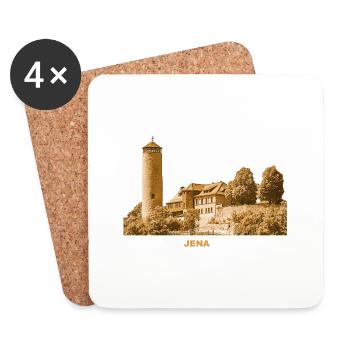 Jena Fuchsturm Thuringia local mountain Burg Kirchberg - Coasters (set of 4) - white - Front
