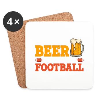 Drinking Beer And Watch Football 2 - Coasters (set of 4) - white - Front