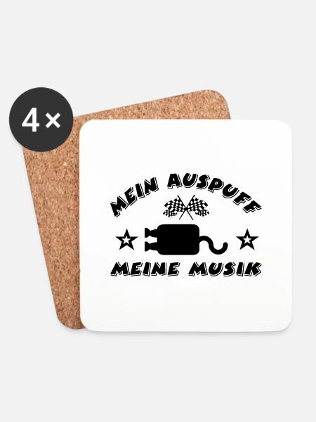 Auto - Untersetzer (4er-Set) - Weiß