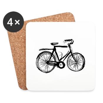Fahrrad Gekritzel Fahrräder Radfahren Silhouette 1 - Untersetzer (4er-Set) - Weiß - Vorne