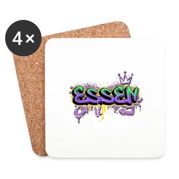 Essen Germany City Graffiti Spray Sprayer - Coasters (set of 4) - white - Front