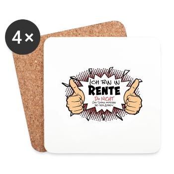 Endlich in Rente - Untersetzer (4er-Set) - Weiß - Vorne