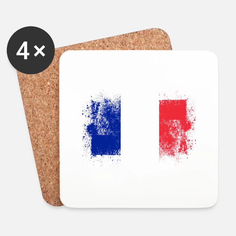Frankreich - Untersetzer (4er-Set) - Weiß