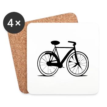 Bicycle Doodle Bicycles Cycling Vector 4 - Dessous de verre (lot de 4) - blanc - Devant
