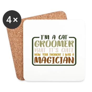 But It's Cute How You Thought I Was A Magician 3 - Coasters (set of 4) - white - Front